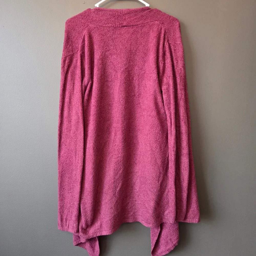 Barefoot Dreams CozyChic Lite Cardigan Duster Burgundy Size S/M Cozy Fall Winter - Picture 6 of 8